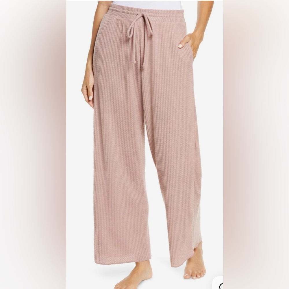 NWT Socialite Blush Waffle Knit Wide Leg Lounge Pants